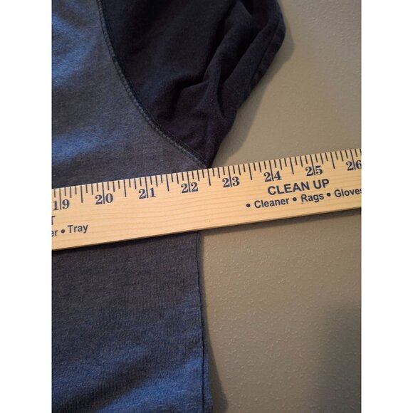 RedHead Henley Shirt Large Blue Black Long Sleeve Two Tone Grunge Casual - Picture 7 of 8